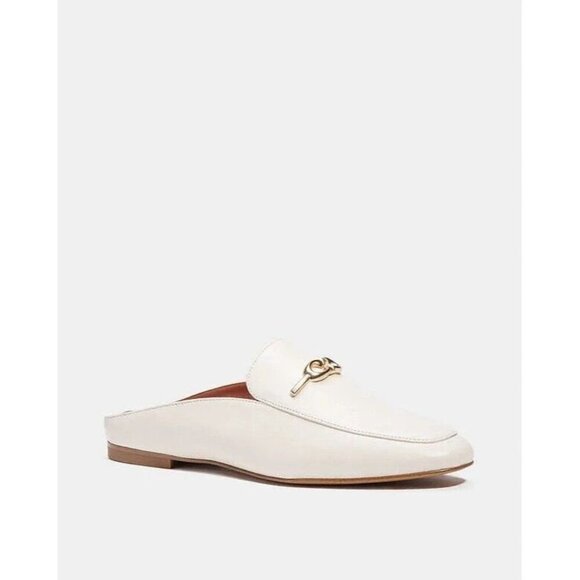 Coach Sienna Slide Loafers Shoes Women's Size 11 Color Chalk Leather Slip On - Picture 1 of 3